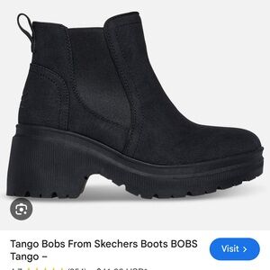 Skechers- Tango Bob from sketchers Black Chunky Heel Boots